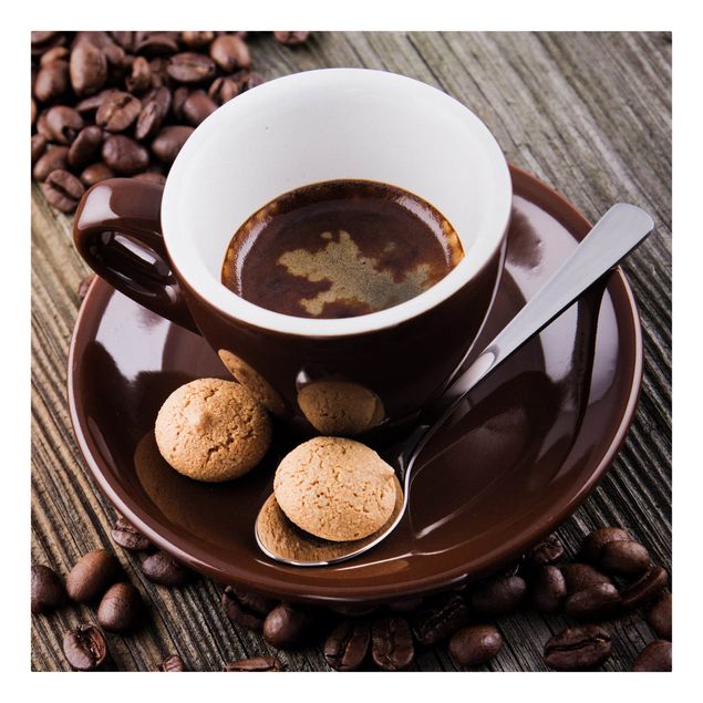 Leinwandbilder Kaffee Kaffeetasse mit Kaffeebohnen