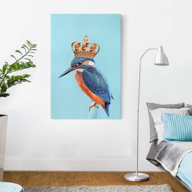 Leinwandbilder Vögel Eisvogel mit Krone