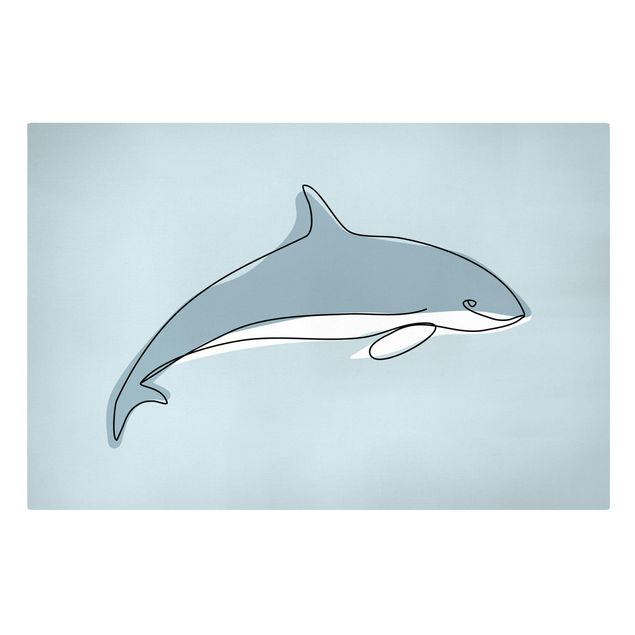 Leinwand Tiere Delfin Line Art