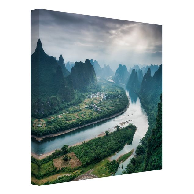 Wandbilder Berge Talblick über den Li-Fluss