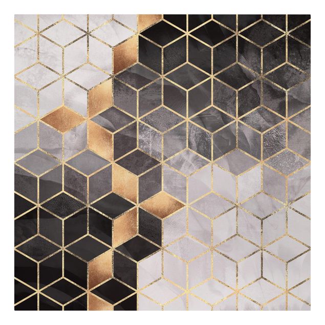 Fredriksson Bilder Schwarz Weiß goldene Geometrie