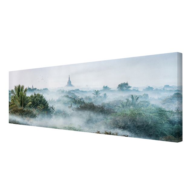 Wandbilder Dschungel Morgennebel über dem Dschungel von Bagan