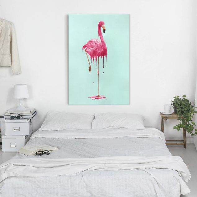 Kunstdruck Leinwand Schmelzender Flamingo