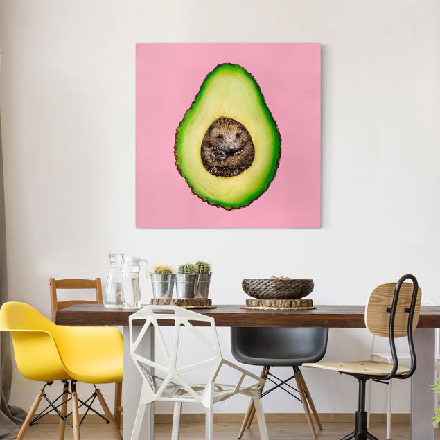 Leinwand Kunst Avocado mit Igel