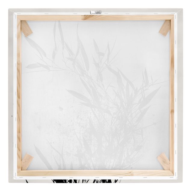 schwarz-weiß Bilder auf Leinwand Grafische Pflanzenwelt - Schwarzer Bambus