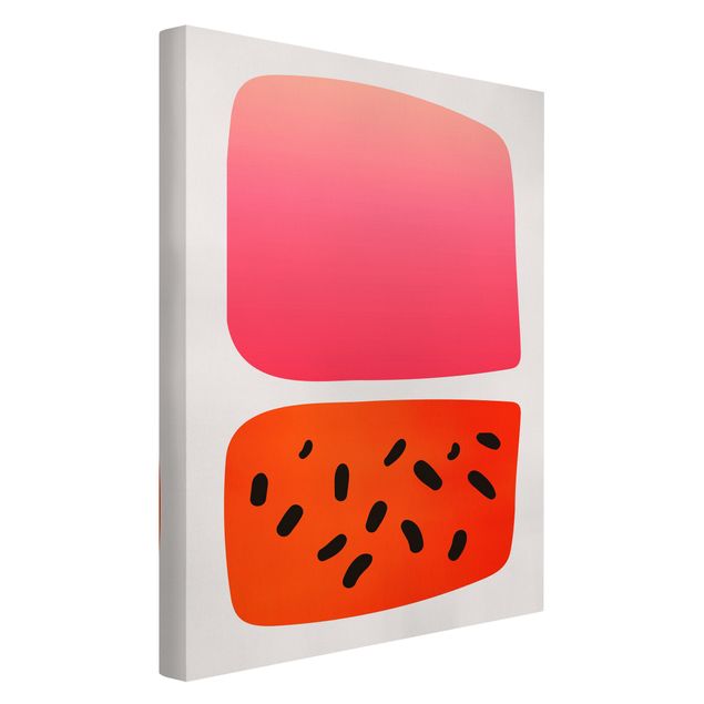 abstrakte Leinwandbilder Abstrakte Formen - Melone und Rosa