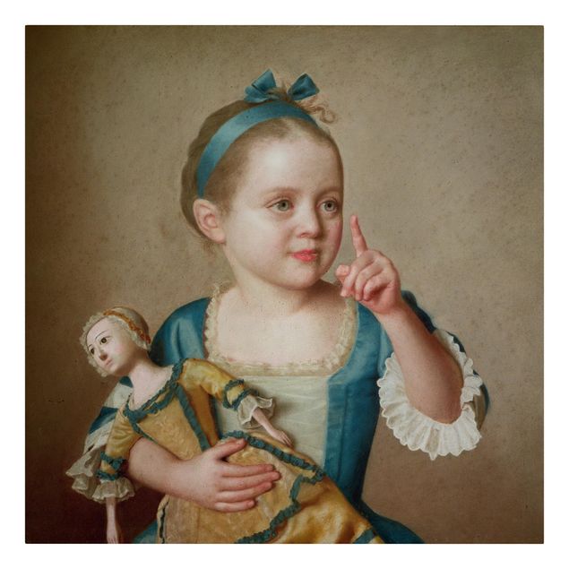 Wandbilder Portrait Jean Etienne Liotard - Mädchen mit Puppe