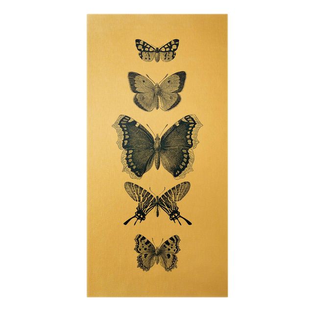Wandbilder Modern Tusche Schmetterlinge auf Beige