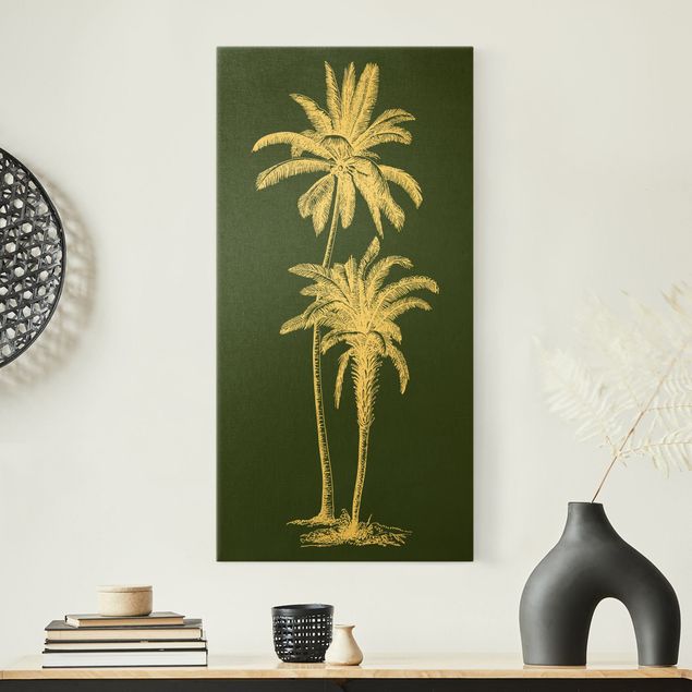 Küche Dekoration Illustration Palmen auf Grün