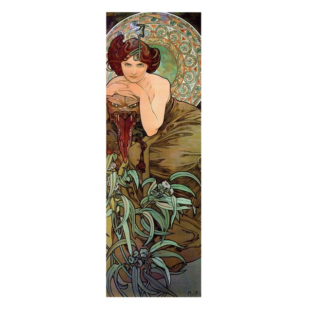 Wandbilder Floral Alfons Mucha - Edelsteine - Smaragd