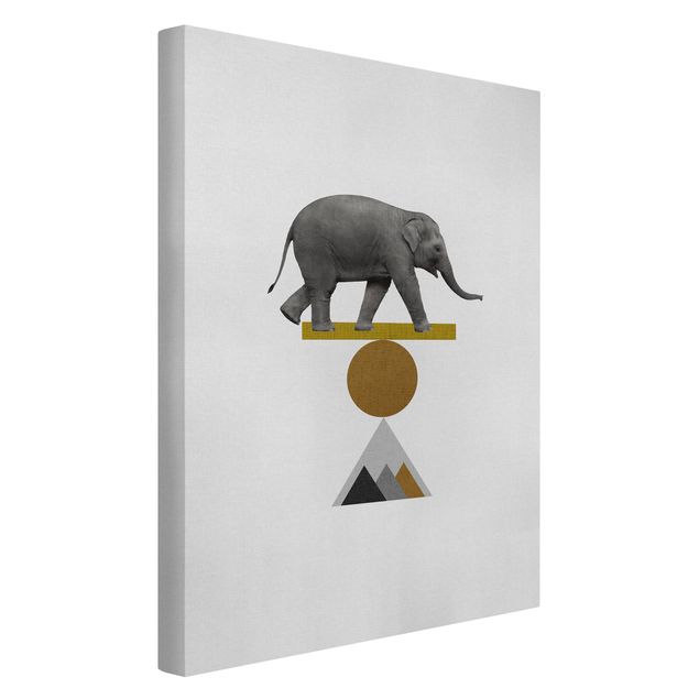 Kunstdruck Leinwand Balancekunst Elefant
