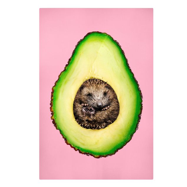 Leinwandbilder Gemüse & Obst Avocado mit Igel