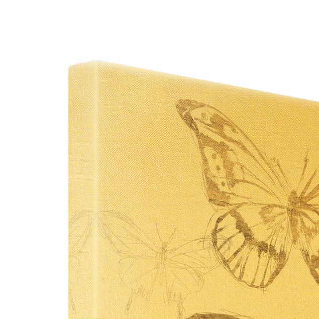 Leinwandbilder Schmetterlingskomposition in Gold II