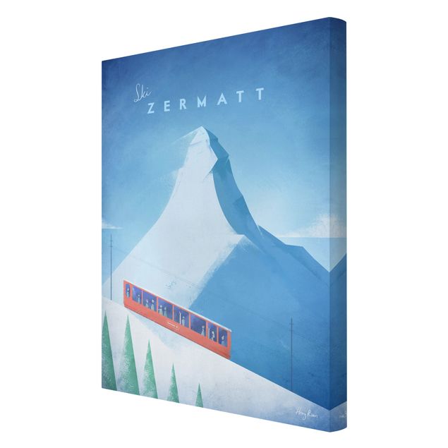 Skyline Leinwand Reiseposter - Zermatt