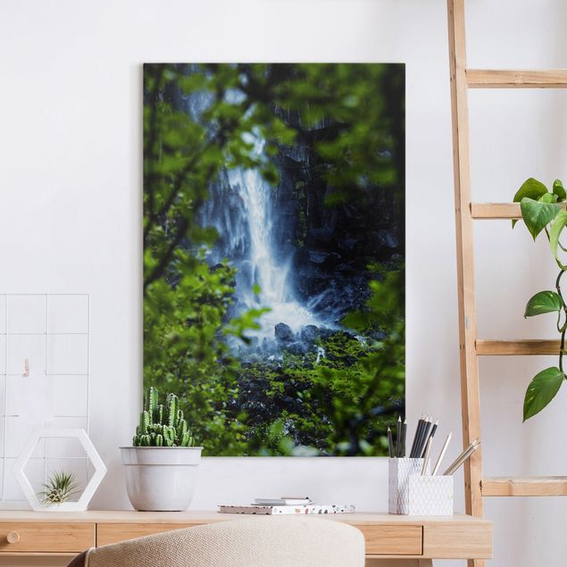 Wanddeko Küche Blick zum Wasserfall