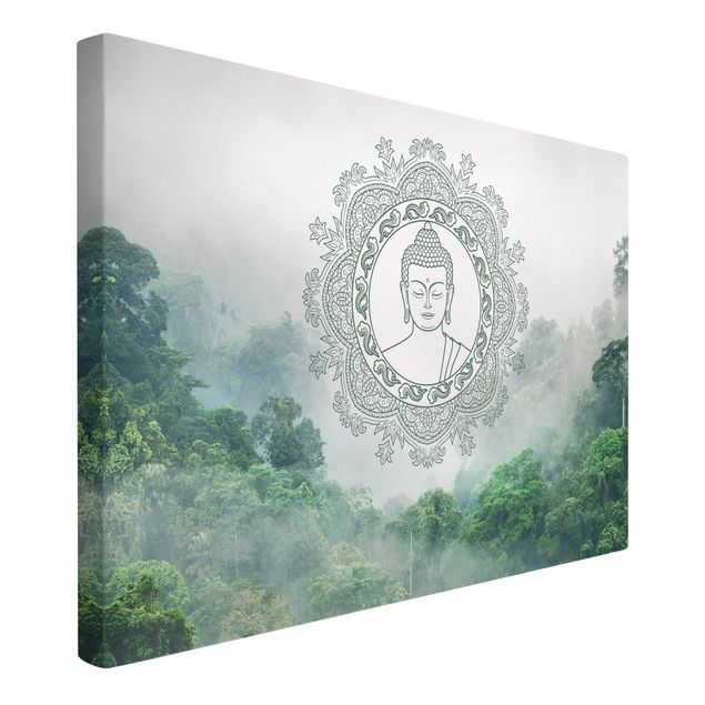 Wanddeko Küche Buddha Mandala im Nebel