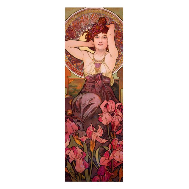 Wandbilder Floral Alfons Mucha - Edelsteine - Amethyst