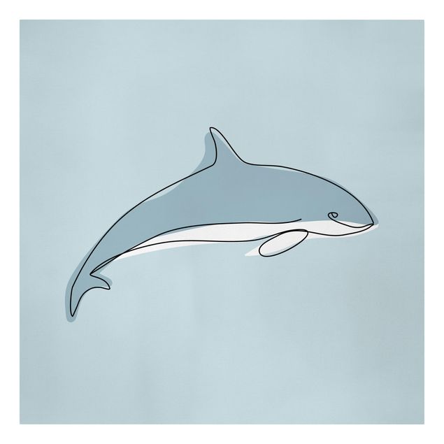 Tierbilder Leinwand Delfin Line Art
