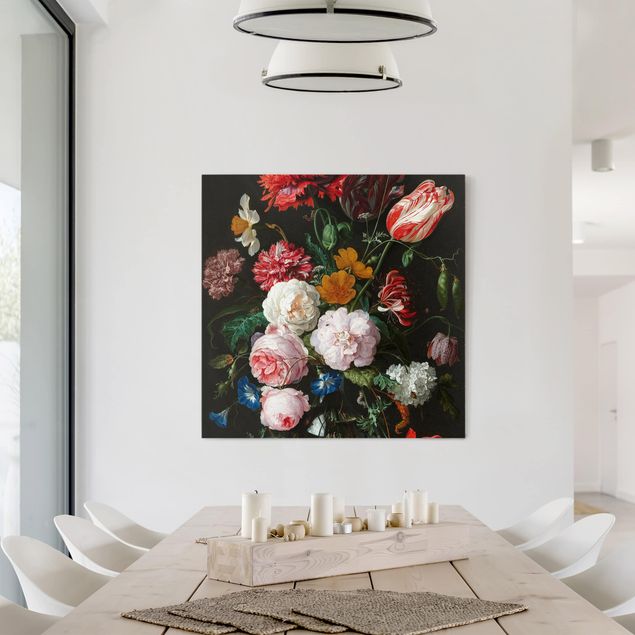 Leinwandbilder Blumen Jan Davidsz de Heem - Stillleben mit Blumen in einer Glasvase