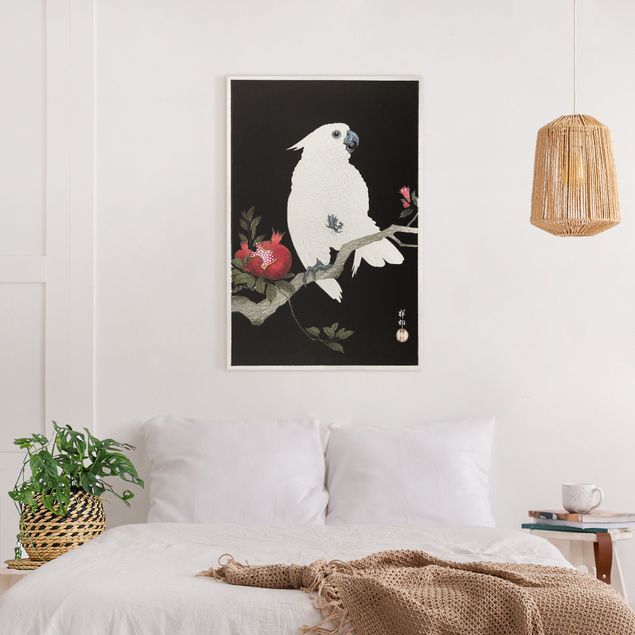 Leinwandbilder Vögel Asiatische Vintage Illustration Weißer Kakadu