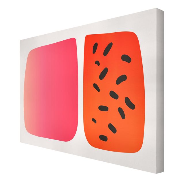 Kubistika Kunstdrucke Abstrakte Formen - Melone und Rosa