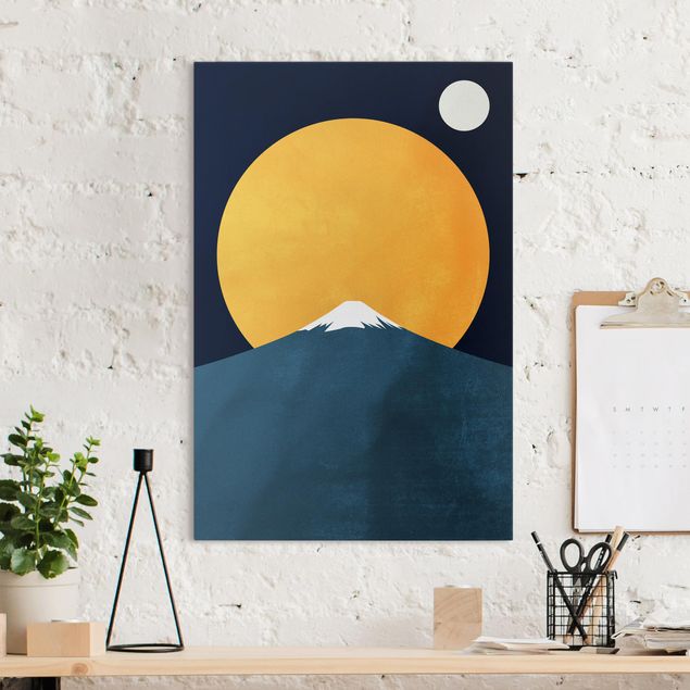 Wanddeko Küche Sonne, Mond und Berge