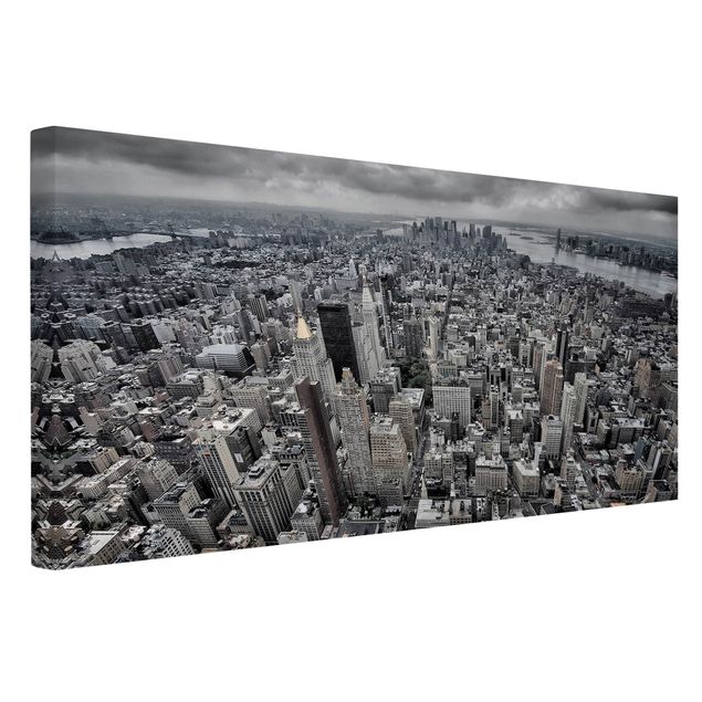 Leinwandbilder schwarz-weiß Blick über Manhattan