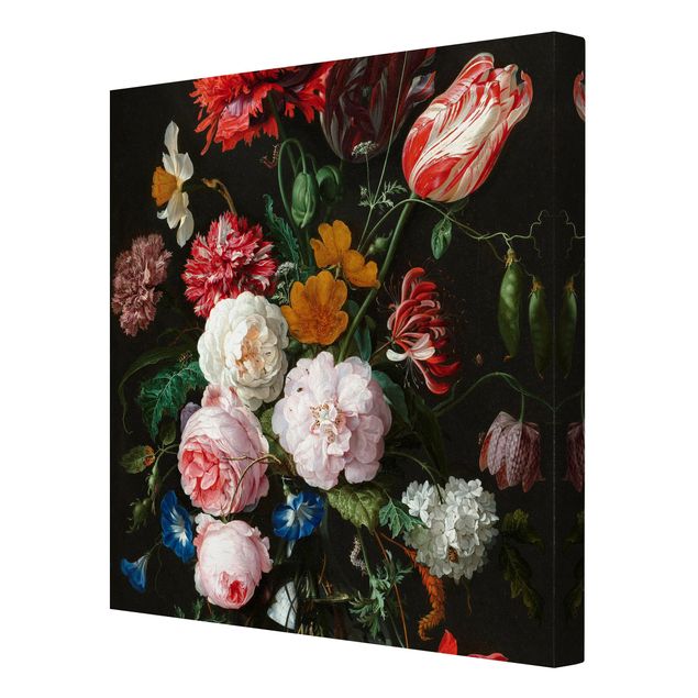 Wandbilder Bunt Jan Davidsz de Heem - Stillleben mit Blumen in einer Glasvase