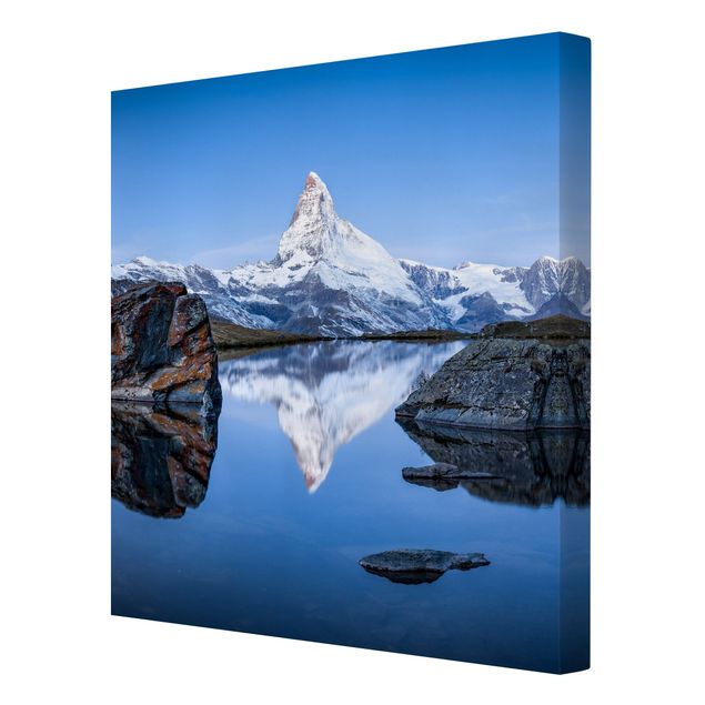 Natur Leinwand Stellisee vor dem Matterhorn