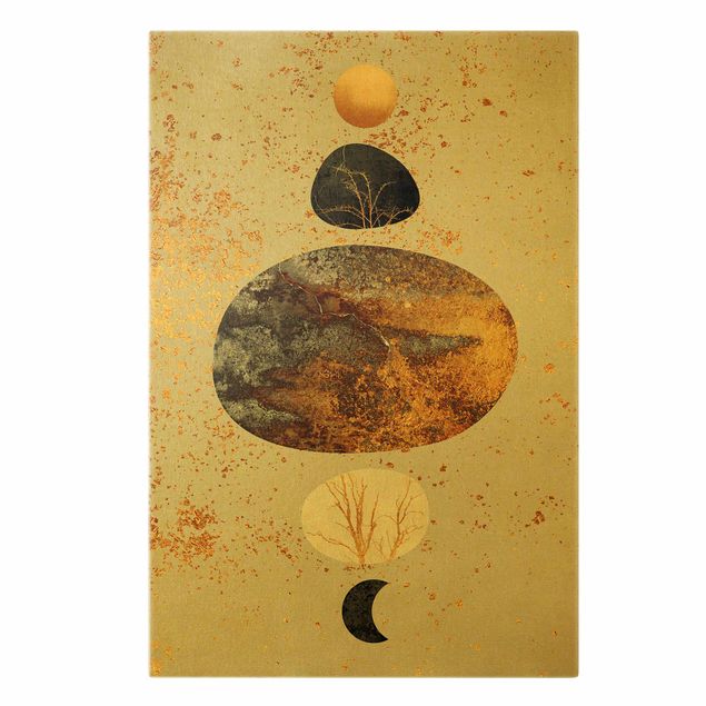Elisabeth Fredriksson Bilder Sonne und Mond in Goldglanz