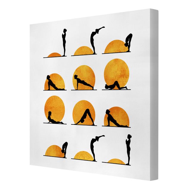 Wandbilder Orange Yoga - Der Sonnengruß