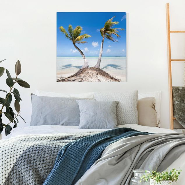 Leinwandbilder Karibik Urlaub unter Palmen