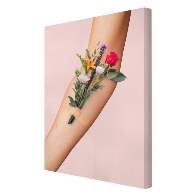 Wandbilder Rosa Arm mit Blumen