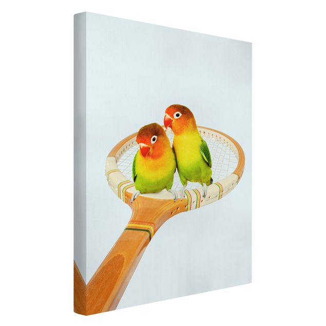 Kunstdruck Leinwand Tennis mit Vögeln