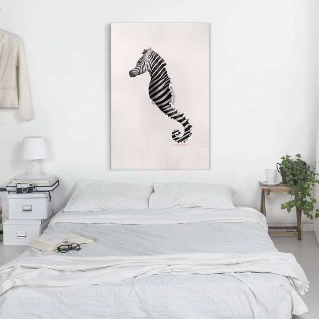 Wanddeko Küche Seepferdchen mit Zebrastreifen