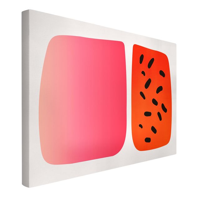 Leinwandbild abstrkt Abstrakte Formen - Melone und Rosa