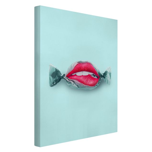Wandbilder Modern Bonbon mit Lippen