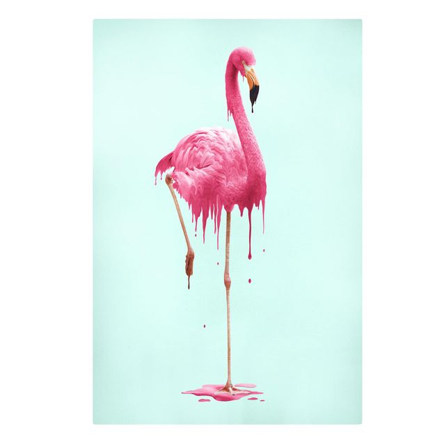 Leinwandbilder Tiere Schmelzender Flamingo