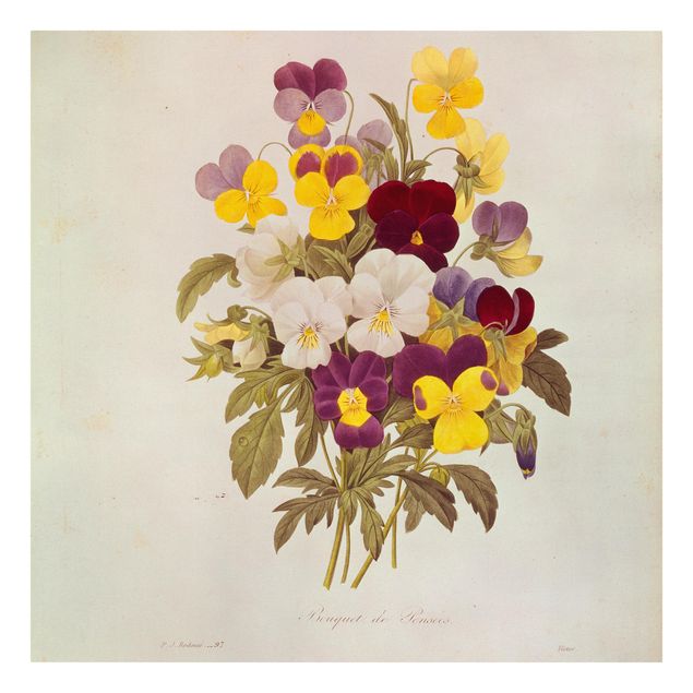 Wandbilder Blumen Pierre Joseph Redouté - Ein Bund von Stiefmütterchen