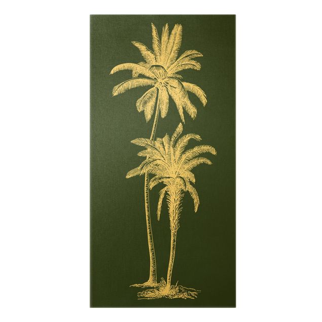 Wandbilder Blumen Illustration Palmen auf Grün