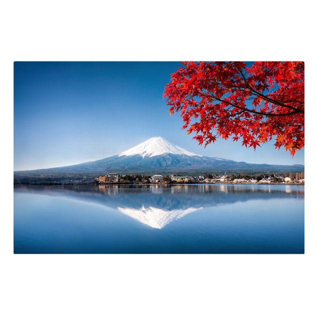 Skyline Leinwand Berg Fuji im Herbst
