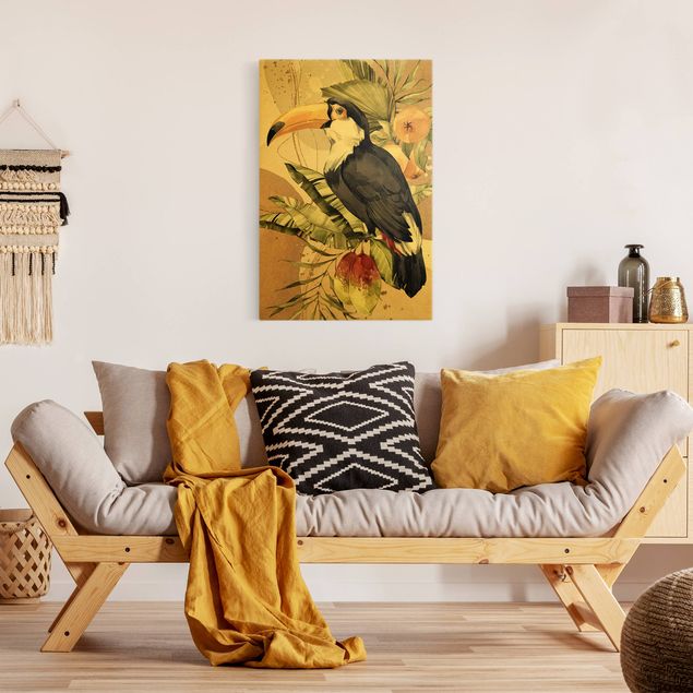 Wandbilder Blumen Tropische Vögel - Tukan