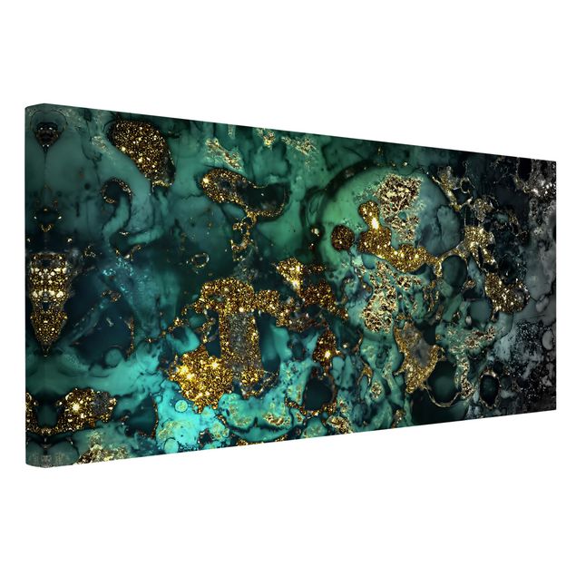 Wandbilder Meer Goldene Meeres-Inseln Abstrakt