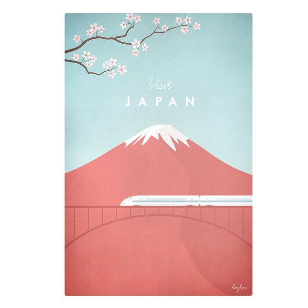 Leinwandbilder Blumen Reiseposter - Japan