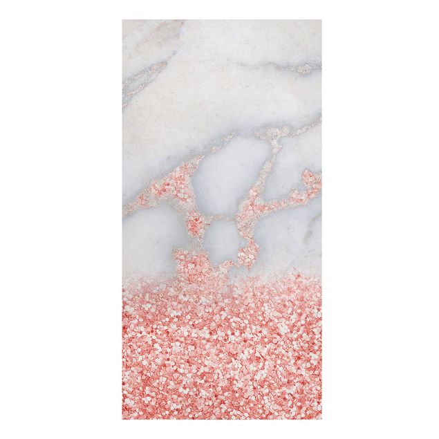 abstrakte Leinwandbilder Marmoroptik mit Rosa Konfetti