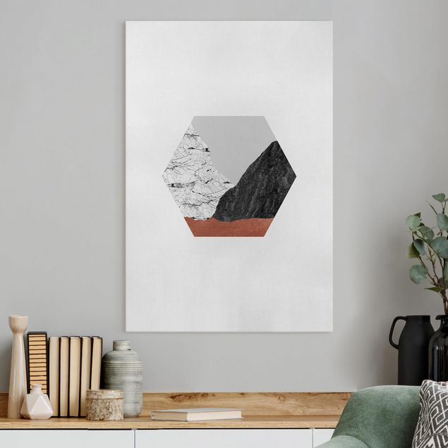 Leinwandbilder Berge Kupferberge Geometrie im Hexagon