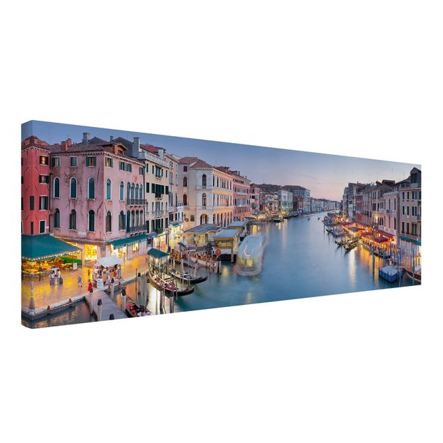 Skyline Leinwandbild Abendstimmung auf Canal Grande in Venedig