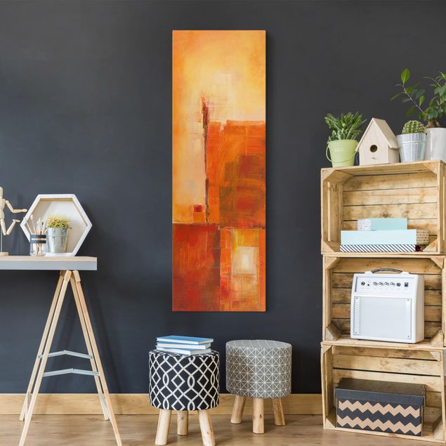 Wandbilder Kunstdrucke Abstrakt Orange Braun
