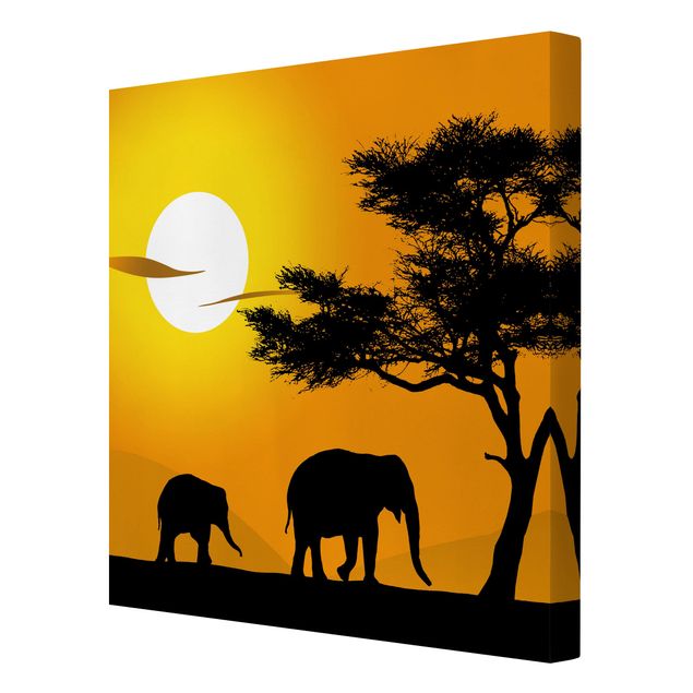 Wandbilder Landschaften African Elefant Walk
