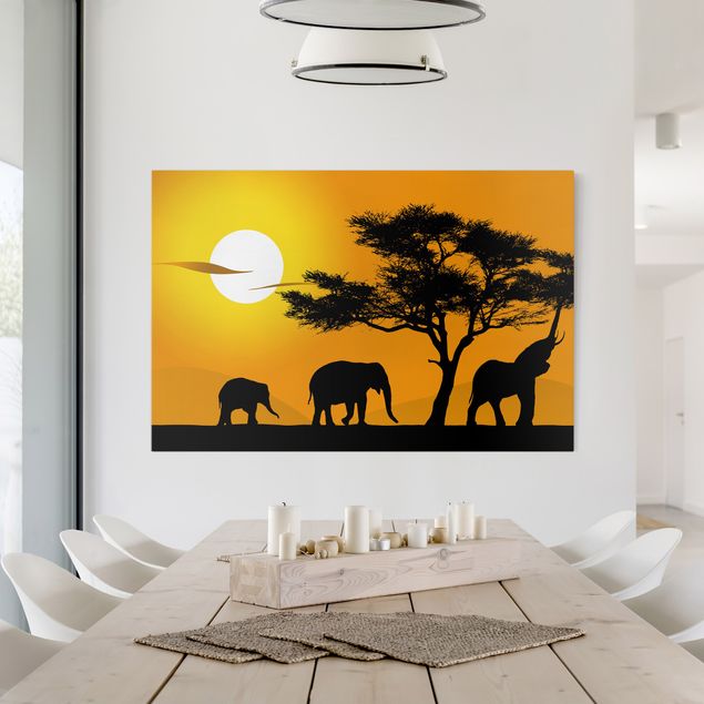 Wanddeko Küche African Elefant Walk